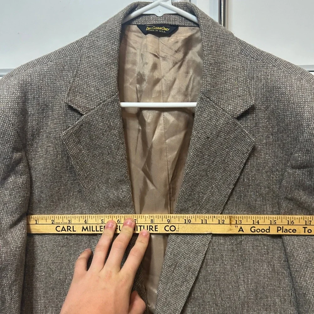Vintage Panhandle Slim Mens 44L Brown Tweed Western Blazer Elbow Patch Made USA